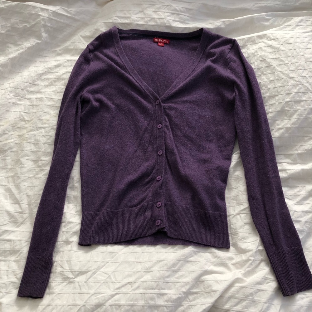 Purple Knit Cardigan